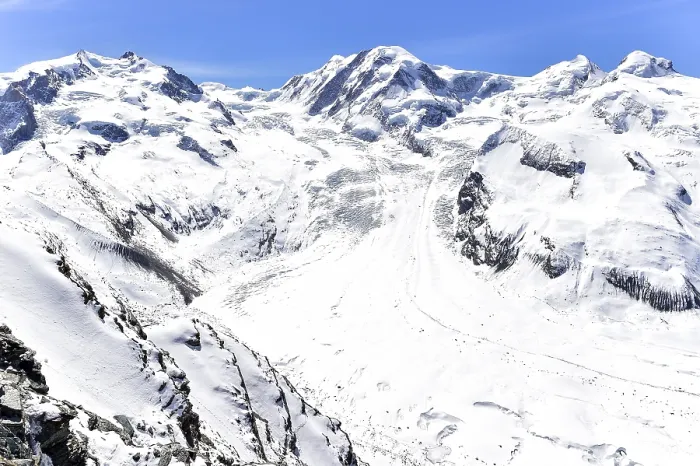 Framed Print : Gornergletscher in Winter, Print from Gornergrat, Zermatt Framed Print : Gornergletscher in Winter, Print from Gornergrat, Zermatt
