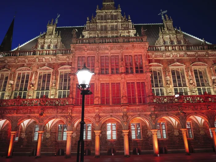 Framed Print : Gothic Architecture Print - Bremen, Germany at Night Framed Print : Gothic Architecture Print - Bremen, Germany at Night