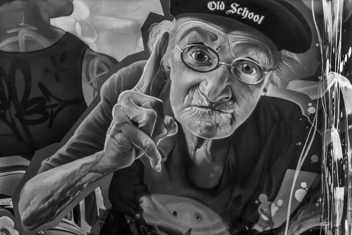 Framed Print : Graffito, man with raised hand: Now pay attention Print Framed Print : Graffito, man with raised hand: Now pay attention Print