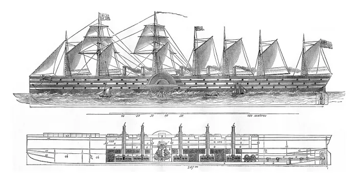 Framed Print : The Grand Oriental, Elevation and Cut Print 1857 Framed Print : The Grand Oriental, Elevation and Cut Print 1857