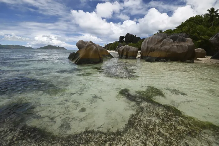 Framed Print : Granite Rocks on Anse Source dArgent Beach Print Framed Print : Granite Rocks on Anse Source dArgent Beach Print