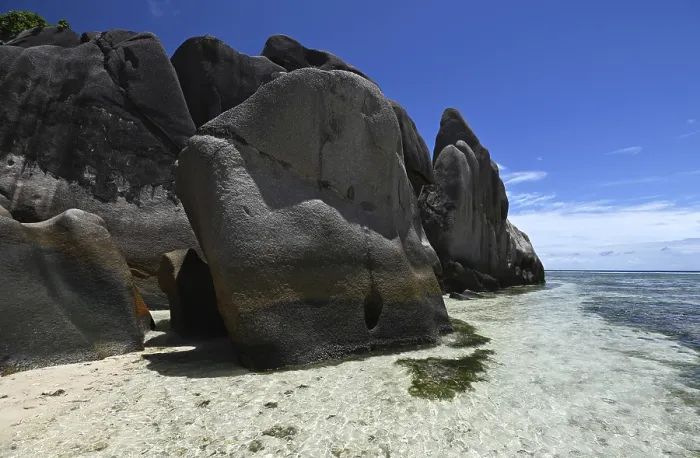 Framed Print : Granite Rocks on Anse Source d'Argent Beach Print Framed Print : Granite Rocks on Anse Source d'Argent Beach Print