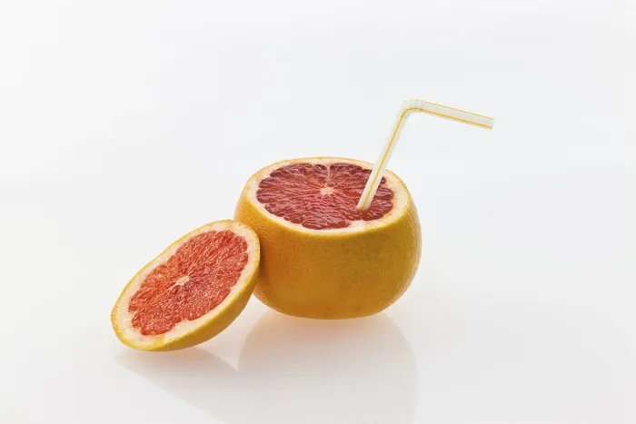 Framed Print : Grapefruit with a Straw Print Framed Print : Grapefruit with a Straw Print