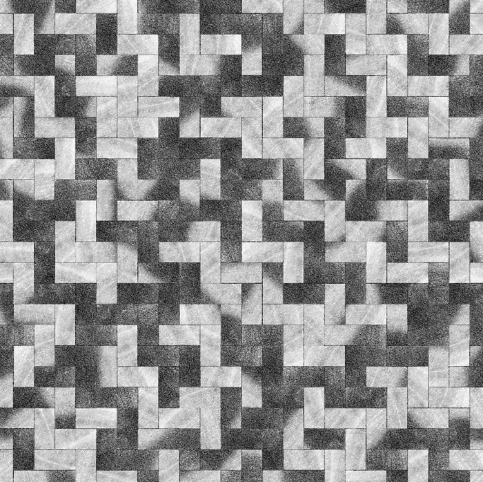 Framed Print : Grayscale Geometric Print with Interlocking Tiles Framed Print : Grayscale Geometric Print with Interlocking Tiles