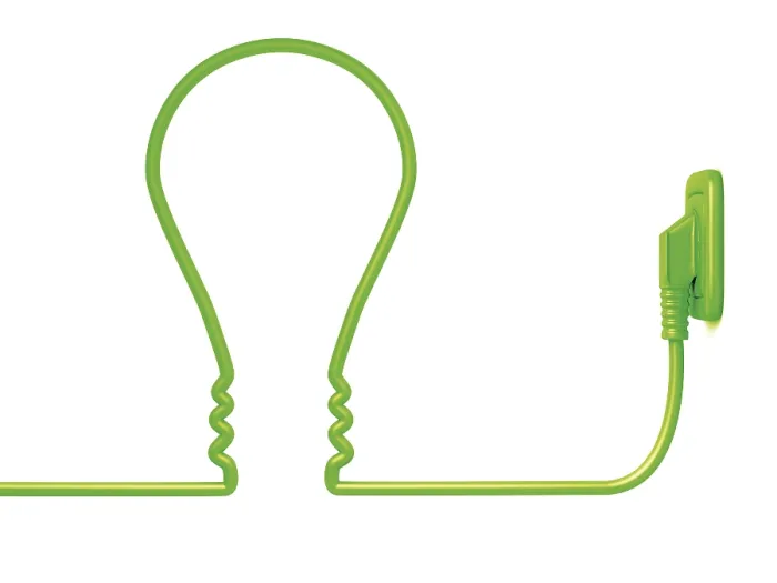 Framed Print : Green Power Cable in the Shape of a Light Bulb Print Framed Print : Green Power Cable in the Shape of a Light Bulb Print