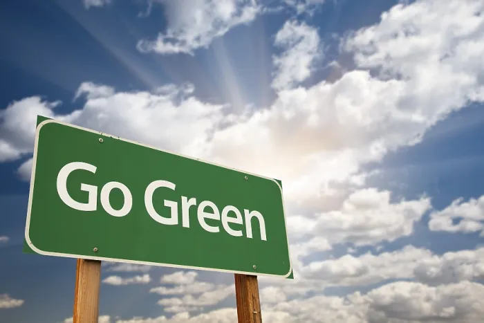Framed Print : Go Green Road Sign Print Against Dramatic Clouds Framed Print : Go Green Road Sign Print Against Dramatic Clouds