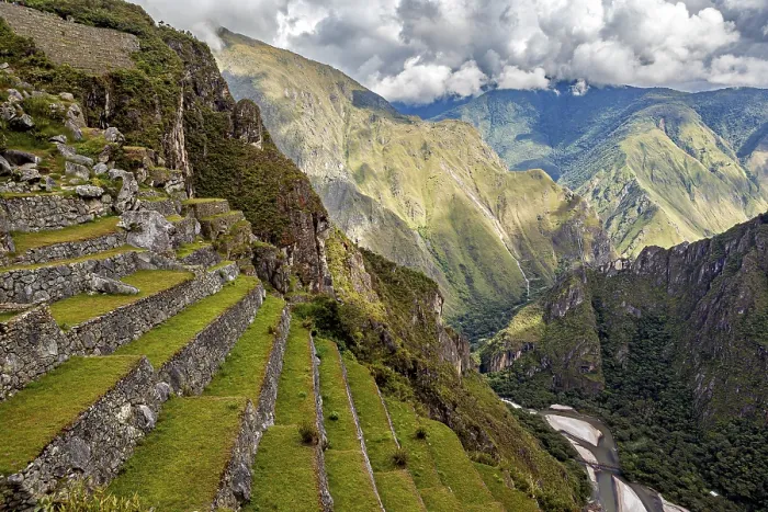 Framed Print : Machu Picchu Print: Green Terraces Under Dramatic Clouds Framed Print : Machu Picchu Print: Green Terraces Under Dramatic Clouds