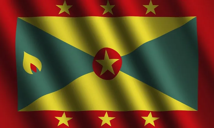Framed Print : The Grenada Flag Flying in the Wind Print Framed Print : The Grenada Flag Flying in the Wind Print