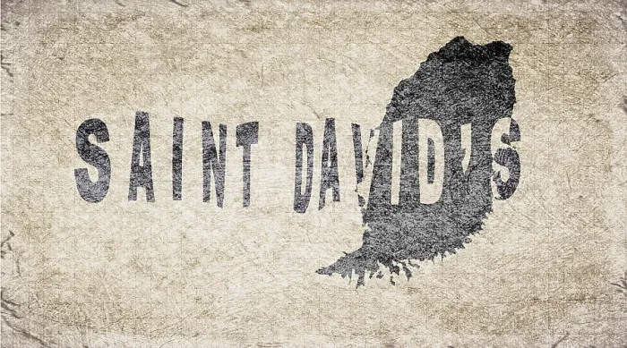 Framed Print : Grenada Saint Davids Retro Typography Print Map Framed Print : Grenada Saint Davids Retro Typography Print Map