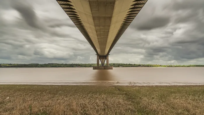 Framed Print : Grey Clouds Over Humber Bridge Print, North Lincolnshire, England Framed Print : Grey Clouds Over Humber Bridge Print, North Lincolnshire, England