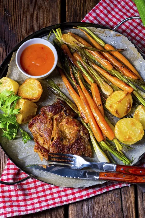 Framed Print : Grilled Collars with Caramelised Vegetables Print Framed Print : Grilled Collars with Caramelised Vegetables Print