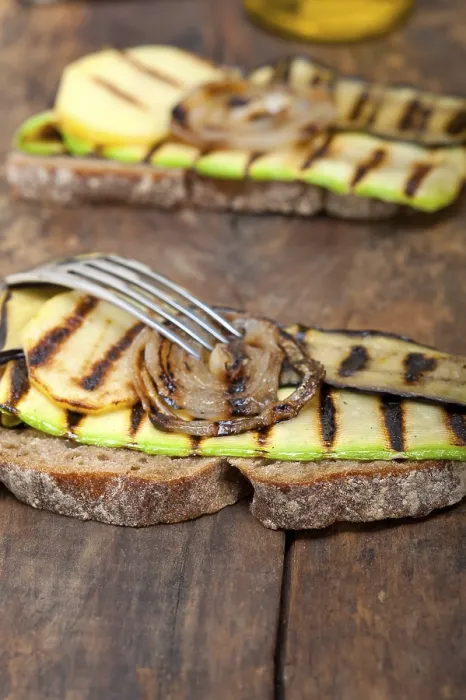 Framed Print : Grilled Vegetables Print on Rustic Bread Framed Print : Grilled Vegetables Print on Rustic Bread
