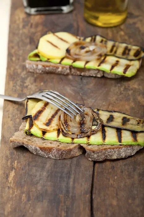 Framed Print : Grilled Vegetables Print on Rustic Bread Framed Print : Grilled Vegetables Print on Rustic Bread