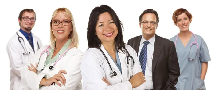 Framed Print : Group of Doctors Isolated on White Background Print Framed Print : Group of Doctors Isolated on White Background Print