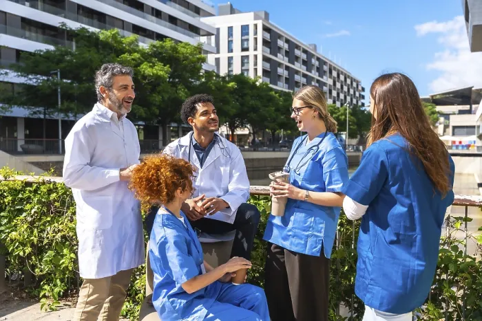 Framed Print : Multi Ethnic Medical Professionals in Discussion Print Framed Print : Multi Ethnic Medical Professionals in Discussion Print