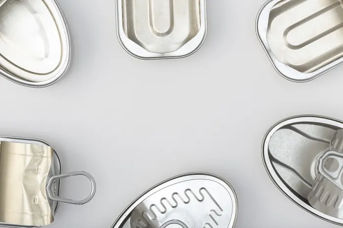 Framed Print : Gray Background Print of Empty Tin Cans Framed Print : Gray Background Print of Empty Tin Cans