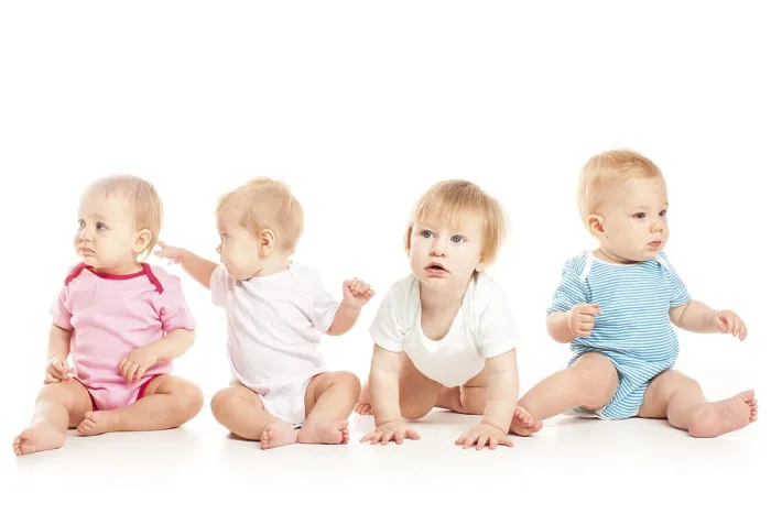 Framed Print : Group of Witty Babies Print Isolated on White Framed Print : Group of Witty Babies Print Isolated on White
