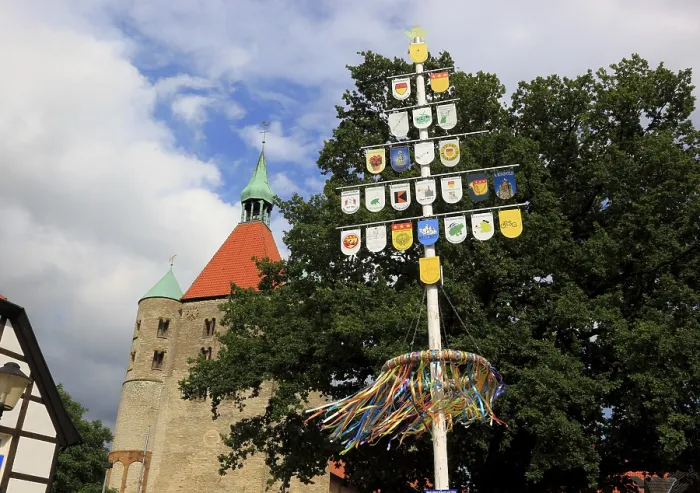 Framed Print : Guild Tree in Front of St. Bonifatius Print Framed Print : Guild Tree in Front of St. Bonifatius Print