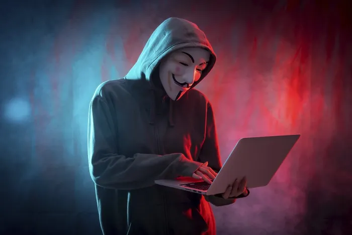 Framed Print : Hacker with Anonymous Mask Print Framed Print : Hacker with Anonymous Mask Print