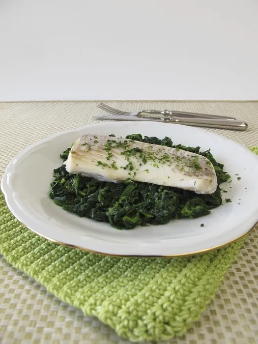 Framed Print : Haddock on Spinach Print Framed Print : Haddock on Spinach Print