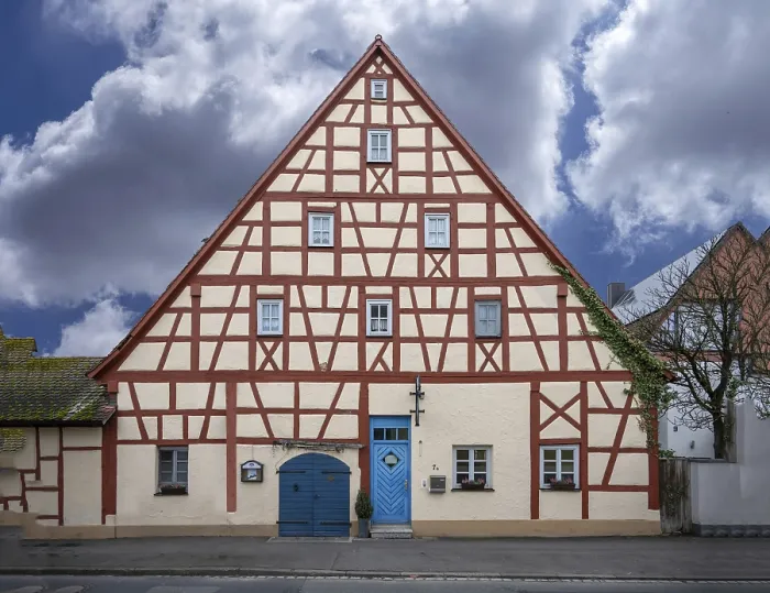 Framed Print : Former Half-Timbered Barn Print, Neunkirchen am Brand, Germany Framed Print : Former Half-Timbered Barn Print, Neunkirchen am Brand, Germany