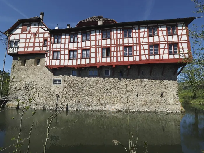Framed Print : Half-timbered Building Print in Hagenwil Castle, Switzerland Framed Print : Half-timbered Building Print in Hagenwil Castle, Switzerland