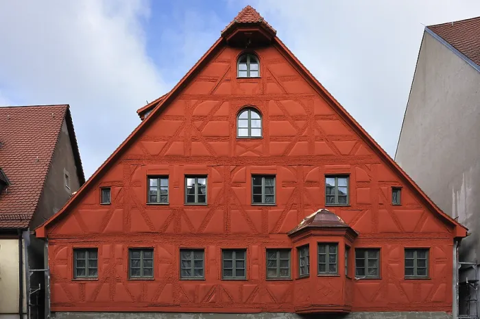 Framed Print : Half-timbered Facade Restoration Print, Fuerth, Germany Framed Print : Half-timbered Facade Restoration Print, Fuerth, Germany