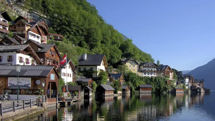 Framed Print : Hallstatt Village Print, Austria Framed Print : Hallstatt Village Print, Austria