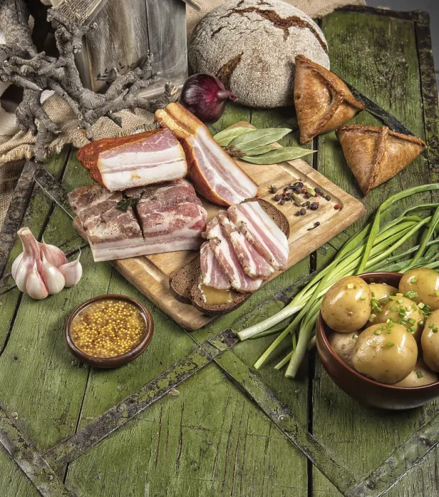 Framed Print : Ham and Vegetables Studio Print Framed Print : Ham and Vegetables Studio Print