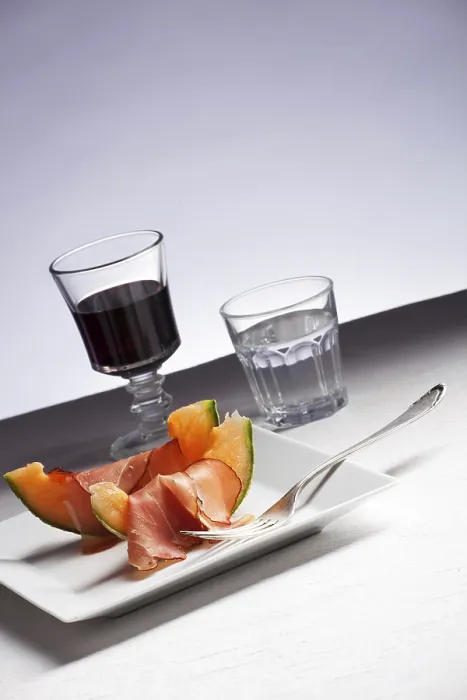 Framed Print : Ham and Melon with Red Wine Print Framed Print : Ham and Melon with Red Wine Print