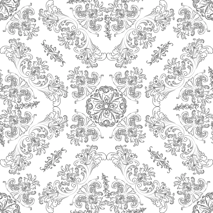 Framed Print : Hand Drawn Floral Print on White Background Framed Print : Hand Drawn Floral Print on White Background