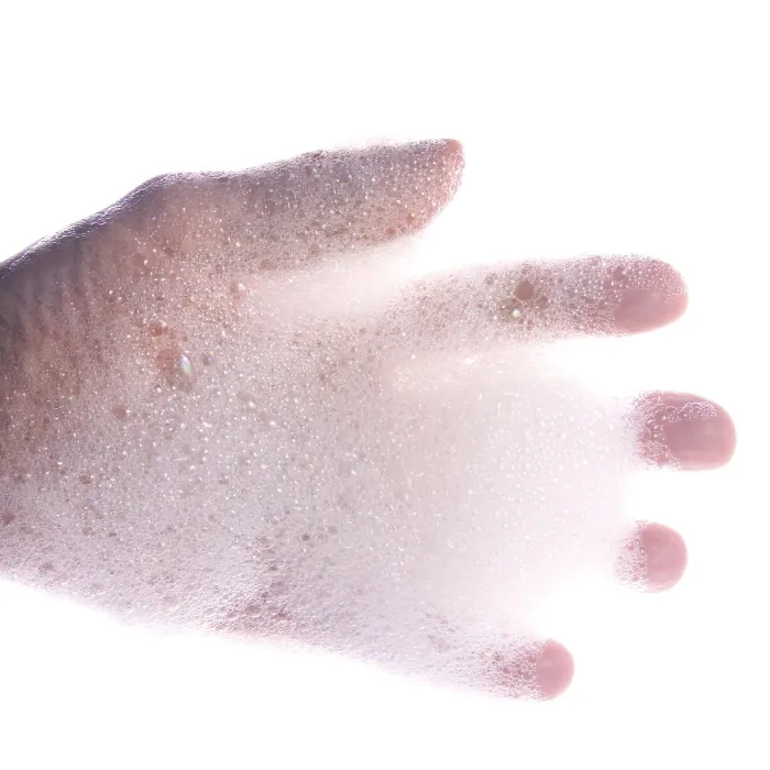 Framed Print : Hand with Soap Print Framed Print : Hand with Soap Print