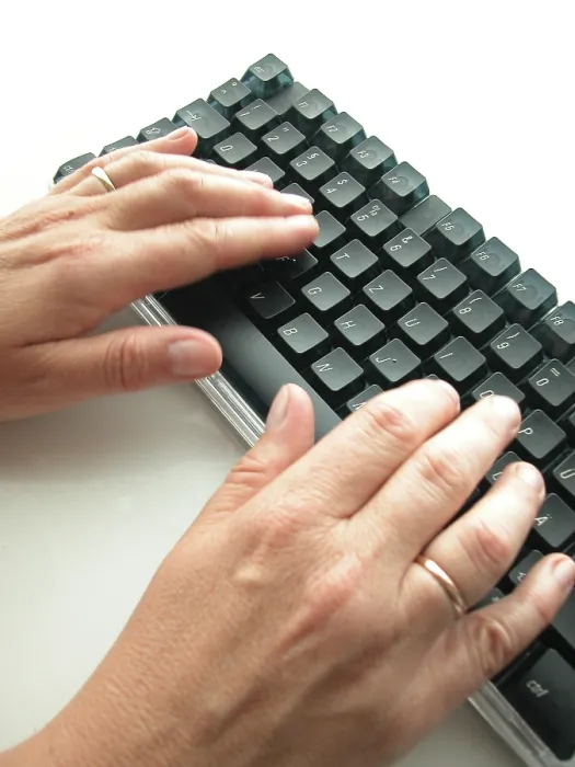 Framed Print : Hands at Computer Keyboard Print Framed Print : Hands at Computer Keyboard Print