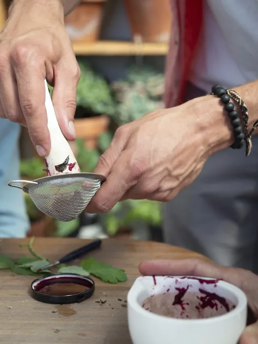Framed Print : Hands Filtering Beetroot Juice Through a Sieve Print Framed Print : Hands Filtering Beetroot Juice Through a Sieve Print