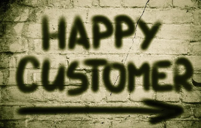 Framed Print : Happy Customer Concept Print