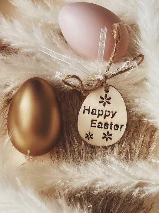 Framed Print : Happy Easter Print: Golden Egg on Rustic Background Framed Print : Happy Easter Print: Golden Egg on Rustic Background