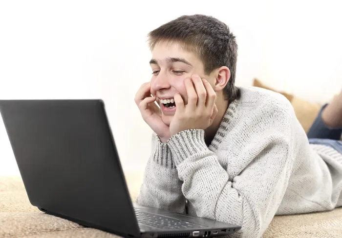 Framed Print : Happy Young Man Print: Relaxed Study Moment Framed Print : Happy Young Man Print: Relaxed Study Moment