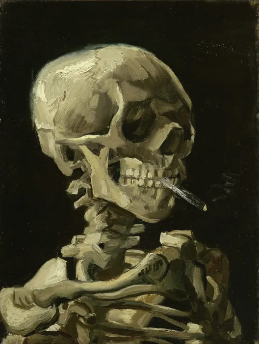 Framed Print : Vincent van Gogh Print: Head of a Skeleton With A Burning Cigarette Framed Print : Vincent van Gogh Print: Head of a Skeleton With A Burning Cigarette