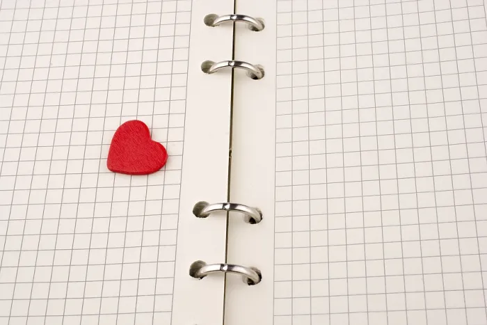 Framed Print : Heart on a Checked Notebook Print Framed Print : Heart on a Checked Notebook Print