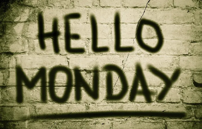 Framed Print : Hello Monday Print Concept Framed Print : Hello Monday Print Concept