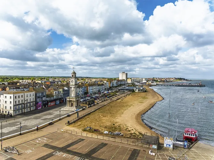 Framed Print : Herne Bay Clock Tower Print from a Drone, Kent, England Framed Print : Herne Bay Clock Tower Print from a Drone, Kent, England