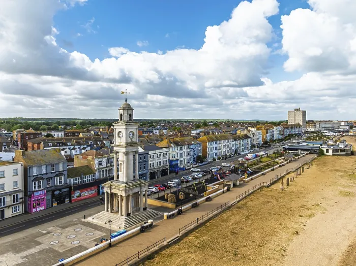 Framed Print : Herne Bay Clock Tower Print from a Drone, Kent, England Framed Print : Herne Bay Clock Tower Print from a Drone, Kent, England