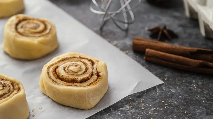 Framed Print : High Angle Print of Cinnamon Rolls