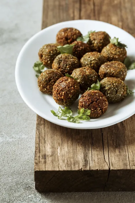 Framed Print : High Angle Print of Falafel Framed Print : High Angle Print of Falafel