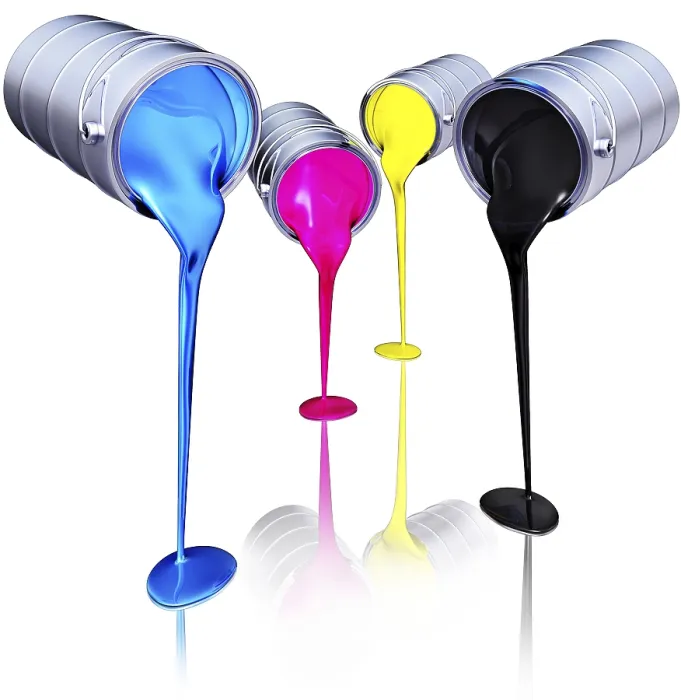 Framed Print : High Resolution 3D Rendering of CMYK Concept Print