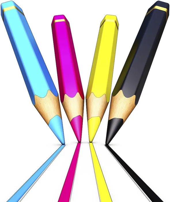 Framed Print : High Resolution Rendering of CMYK Pencils Print Framed Print : High Resolution Rendering of CMYK Pencils Print