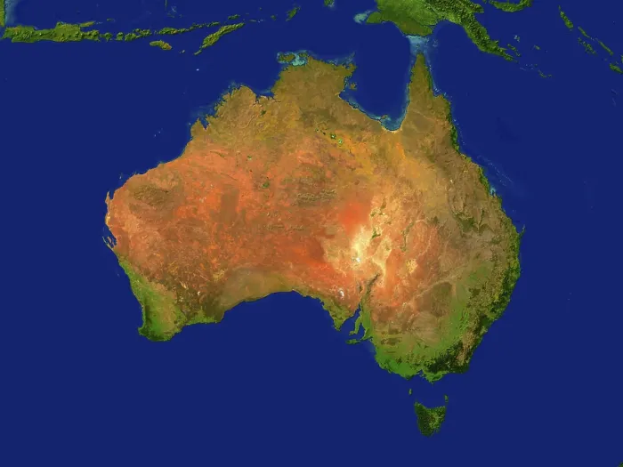 Framed Print : Australia Map Print - Coloured