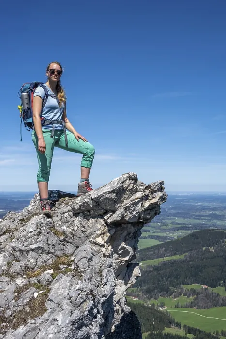 Framed Print : Hiker on Breitenstein Summit Print, Bavaria, Germany Framed Print : Hiker on Breitenstein Summit Print, Bavaria, Germany