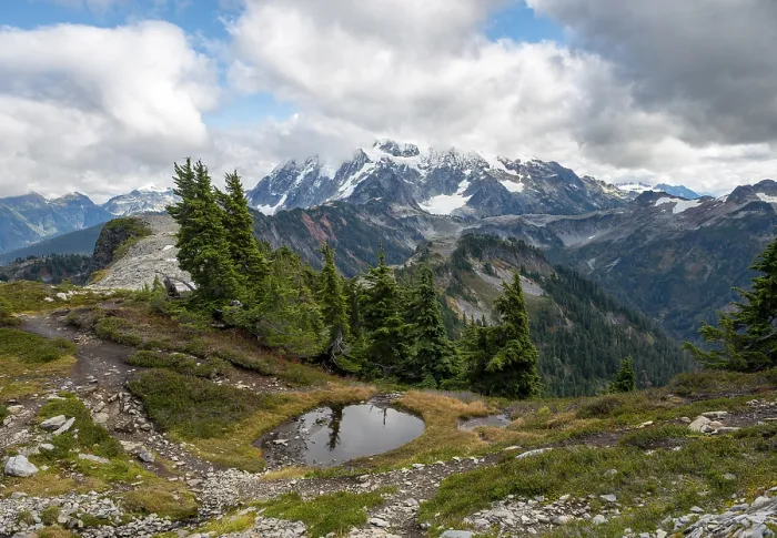 Framed Print : Table Mountain Hiking Trail Print, Mt. Shuksan Landscape Framed Print : Table Mountain Hiking Trail Print, Mt. Shuksan Landscape