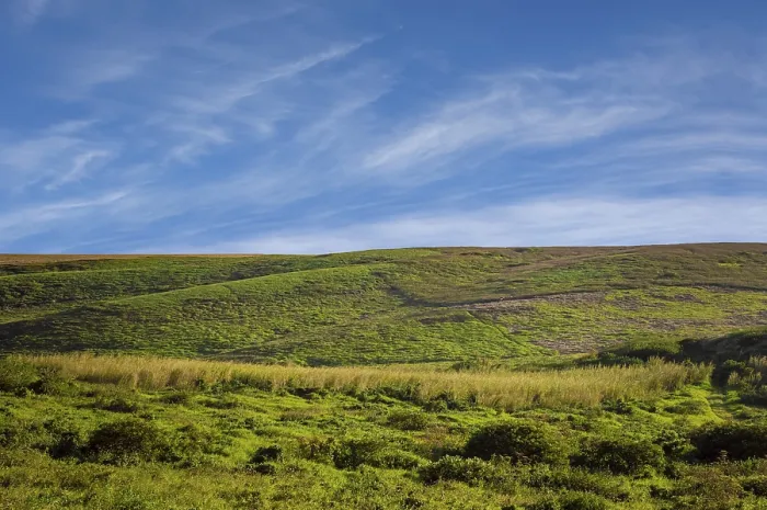 Framed Print : Hill with Clouds and Blue Sky Print